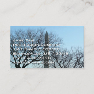 Tarjeta De Visita Monumento a Washington en el paisaje invernal I
