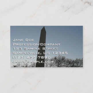 Tarjeta De Visita Monumento a Washington en el paisaje invernal II