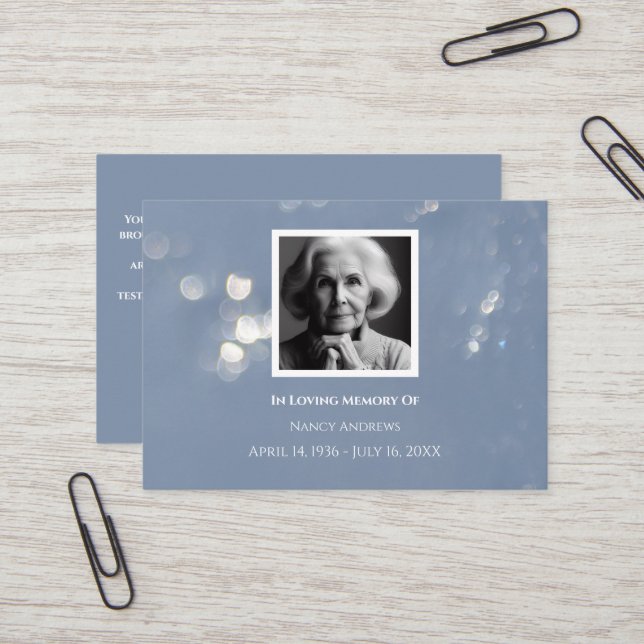 Tarjeta De Visita Monumento al funeral gris de la familia Gracias ta (Anverso/Reverso In Situ)