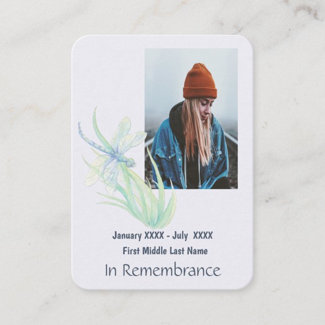 Tarjeta De Visita Monumento conmemorativo a la libélula conmemorativ (Anverso)