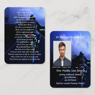 Tarjeta De Visita Monumento conmemorativo de bolsillo Keepsake motoc