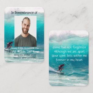 Tarjeta De Visita Monumento conmemorativo de bolsillo Keepsake Wave