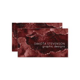 Tarjeta De Visita Moody Agate | Henna Blood Red Garnet Jewel Tone
