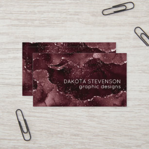 Tarjeta De Visita Moody Agate   Wine Bordeaux Sangria Merlot Maroon