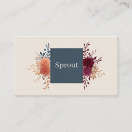 Tarjeta De Visita Moody Autumnal Floral Rose Jewel Tone Square
