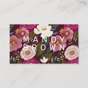 Tarjeta De Visita Moody & Elegant Acuarela Arreglo Floral