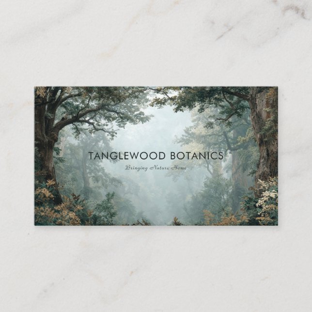 Tarjeta De Visita Moody Foggy Forest Mysain Deep Woods (Anverso)