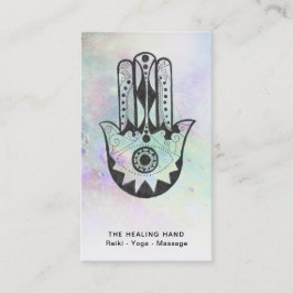 Tarjeta De Visita *~* Moon Craters Hamsa Hand of Fatima Rainbow