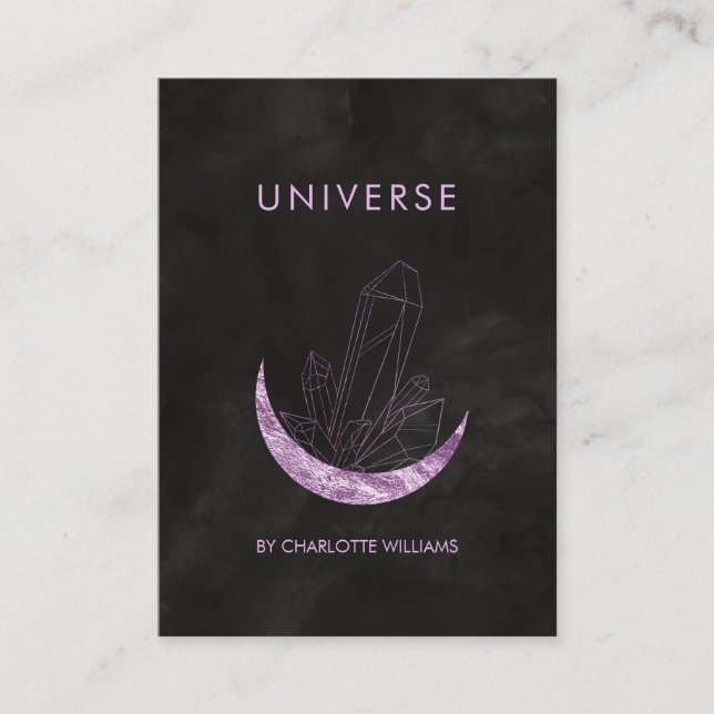 Tarjeta De Visita  Moon Crystal Energy Healer Business Card Visitenk (Anverso)