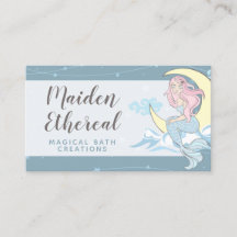 Moon de sirena y sirena mística de pelo rosado