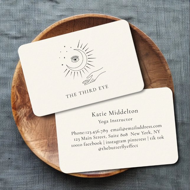 Tarjeta De Visita Moon Eye Yoga Reiki Wellness  (Moon Eye Yoga Reiki Wellness Business Card)