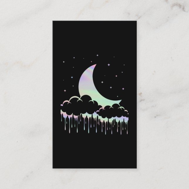 Tarjeta De Visita Moon Kawaii Pastel Goth Aesthetic (Anverso)