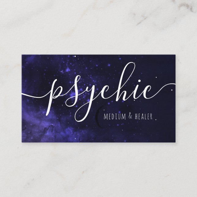 Tarjeta De Visita Moon Phase Celestial Sky Psicológico Medio Saludab (Anverso)