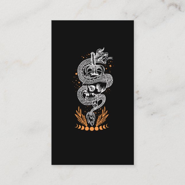 Tarjeta De Visita Moon Phases Snack Skull Sword Occult (Anverso)