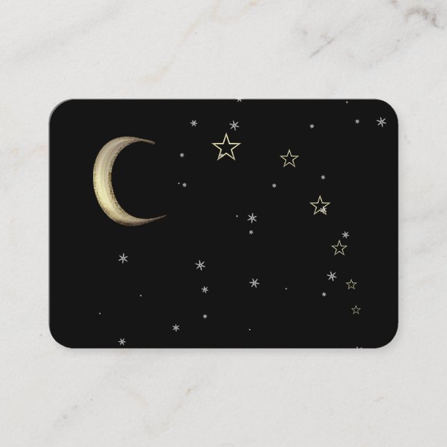 Tarjeta De Visita Moon Stars Falling Star Spiritual Business Card (Anverso)
