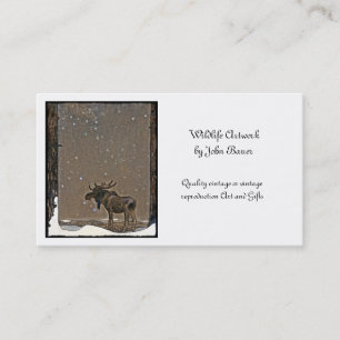 Tarjeta De Visita Moose in Snow