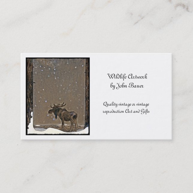 Tarjeta De Visita Moose in Snow (Anverso)
