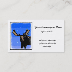 Tarjeta De Visita Moose in Winter - Original Wildlife Art
