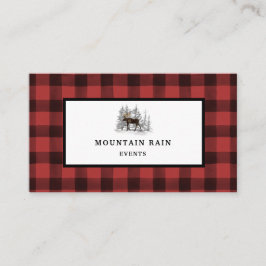 Tarjeta De Visita Moose Rústico Rojo Negro De La Mancha 2