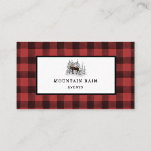 Tarjeta De Visita Moose Rústico Rojo Negro De La Mancha 2
