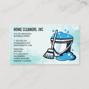 Tarjeta De Visita Mop Bucket   Janitor   Maid   Limpieza