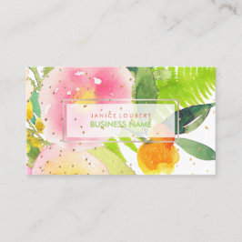 Tarjeta De Visita Moqueta de agua floral PixDezines/primavera