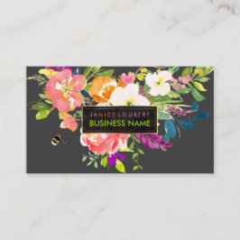 Tarjeta De Visita Moqueta de agua floral PixDezines/primavera