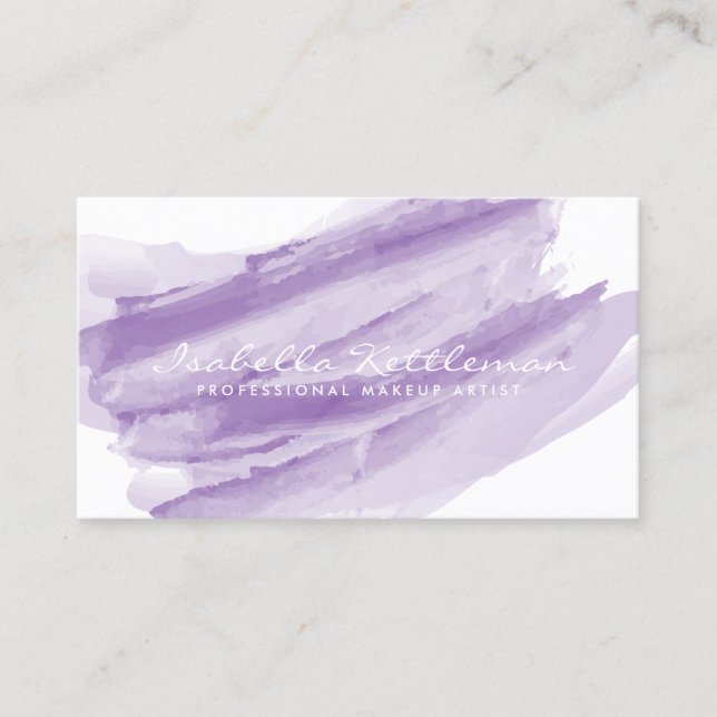 Tarjeta De Visita Morado acuarela (Anverso)