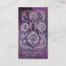 Tarjeta De Visita Morado acuarela Bohemio Floral
