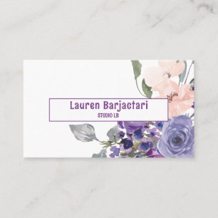 Tarjeta De Visita Morado Floral