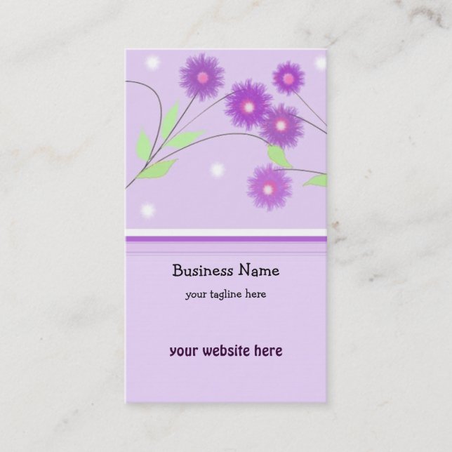 Tarjeta De Visita Morado Floral (Anverso)