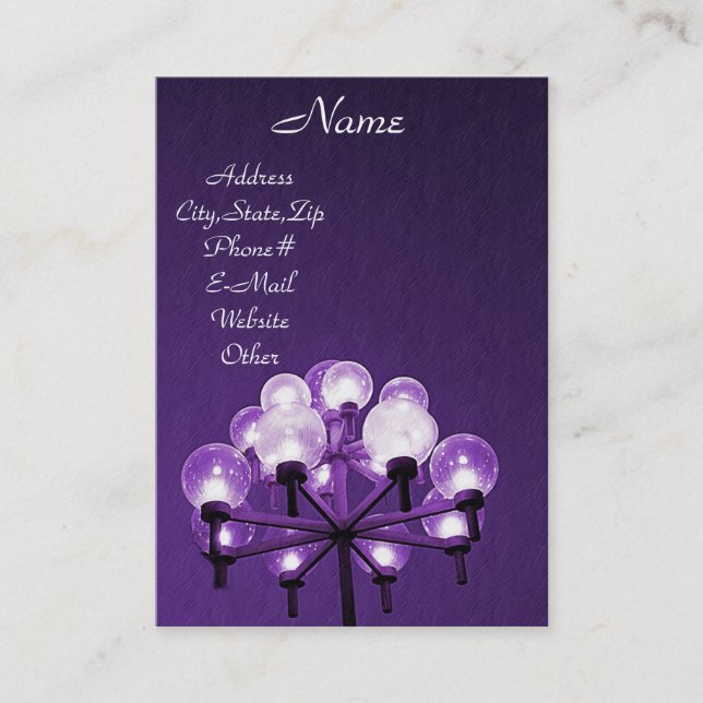 Tarjeta De Visita Morado Glow_ (Anverso)