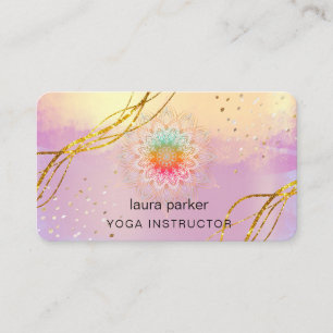 Tarjeta De Visita Morado Mandala Boho Meditación Yoga Holístico