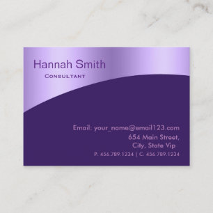 Tarjeta De Visita Morado profesional Metalizado elegante negro moder