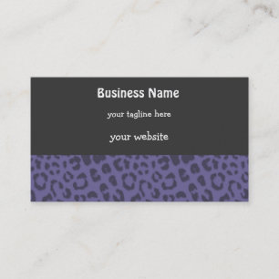 Tarjeta De Visita Morado y Negro Patrón de Leopardo Salvaje