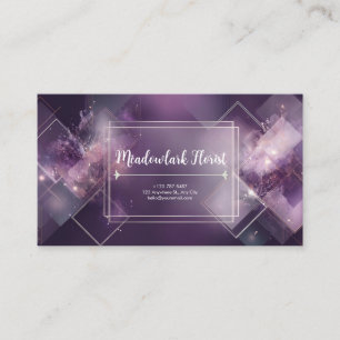 Tarjeta De Visita Morado y oro geométrico Celestial moderno
