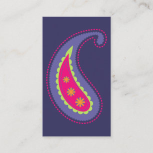 Tarjeta De Visita Morado y rosa paisley