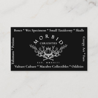 Tarjeta De Visita Morbid Curiosity Skull Business Card Macabre