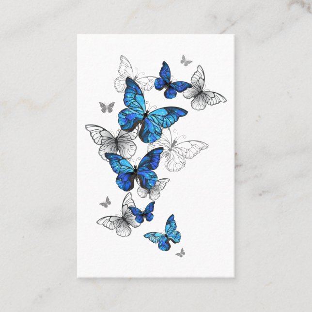 Tarjeta De Visita Morfo de las mariposas voladoras azules (Anverso)