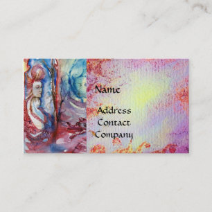 Tarjeta De Visita MORGANA Y DRAGÓN DE LAGO, Piscinas Florales Rosada