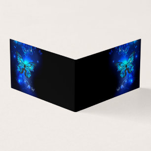 Tarjeta De Visita Morpho Butterfly in the Dark Background
