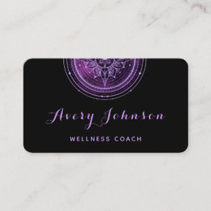 Tarjeta De Visita Morple Mandala Wellness Entrenador de medios socia