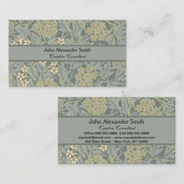 Tarjeta De Visita Morris Viña y Jardín de Jasmine Flor Clásico (Anverso / Reverso)