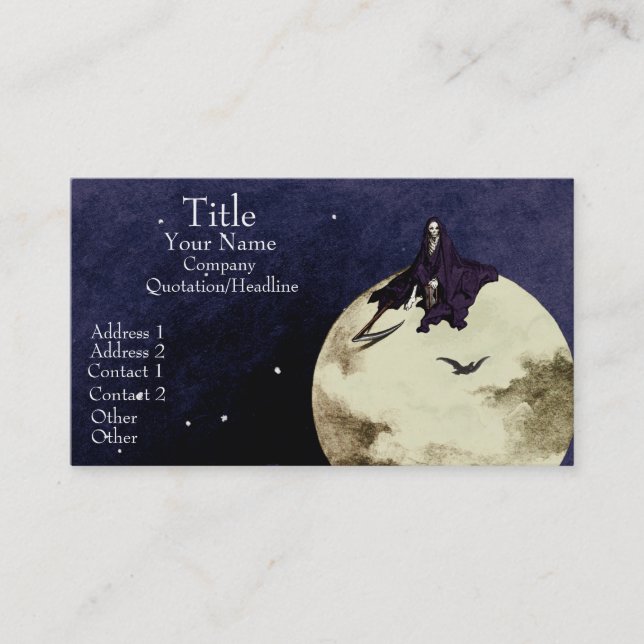 Tarjeta De Visita Mortalidad y luna (Anverso)