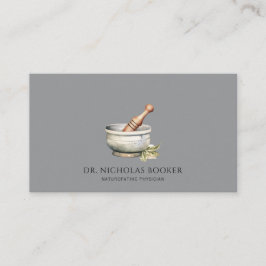 Tarjeta De Visita Mortar Pestle Negro, Médico Naturopático