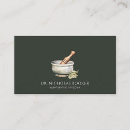 Tarjeta De Visita Mortar Pestle Negro, Médico Naturopático