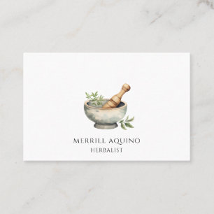 Tarjeta De Visita Mortero de medicina natural del herbolario