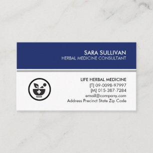 Tarjeta De Visita Mortero Mano Herbolario Medicinas Hierbas