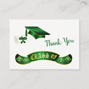 Tarjeta De Visita Mortero verde, diploma Graduación Gracias