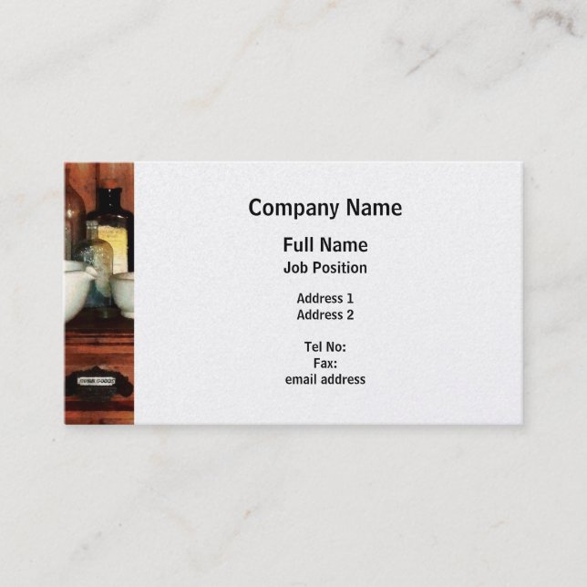 Tarjeta De Visita Mortero y majas - platino de Wity del gabinete (Anverso)